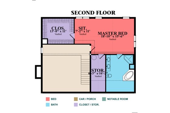Floor Plan - Upper Floor for Log House Plan #63-280 - 3 bed, 2.5 bath