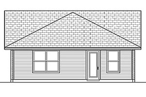 Exterior - Rear Elevation for Ranch House Plan #84-452 - 4 bed, 2 bath