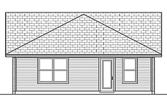Exterior - Rear Elevation for Ranch House Plan #84-452 - 4 bed, 2 bath