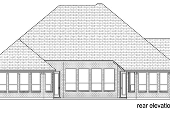 Exterior - Rear Elevation for European House Plan #84-562 - 3 bed, 3 bath