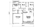 Contemporary Style House Plan - 3 Beds 2 Baths 1332 Sq/Ft Plan #20-2586 Floor 
