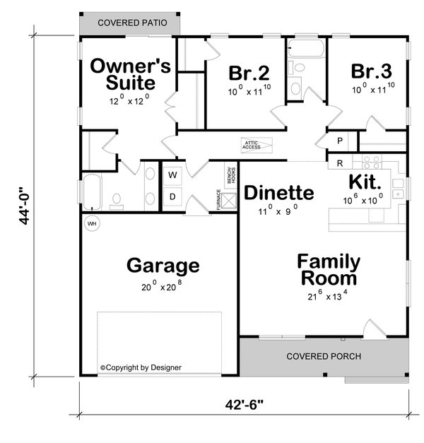 House Blueprint - Contemporary Floor Plan - Main Floor Plan #20-2586