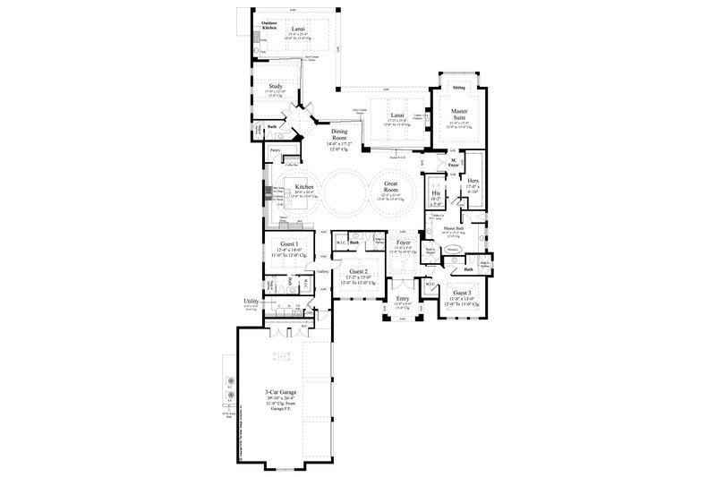 Architectural House Design - Floor Plan - Main Floor for Contemporary House Plan #930-477 - 4 bed, 5 bath