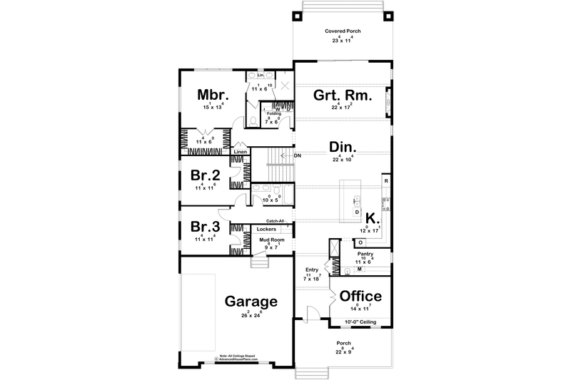 Architectural House Design - Floor Plan - Main Floor for Modern House Plan #455-560 - 3 bed, 2 bath