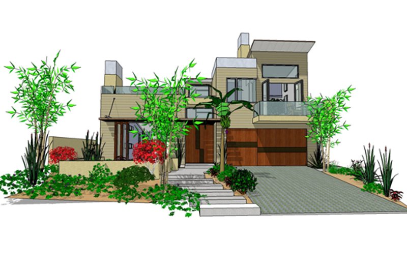 Architectural House Design - Modern Exterior - Front Elevation Plan #484-2