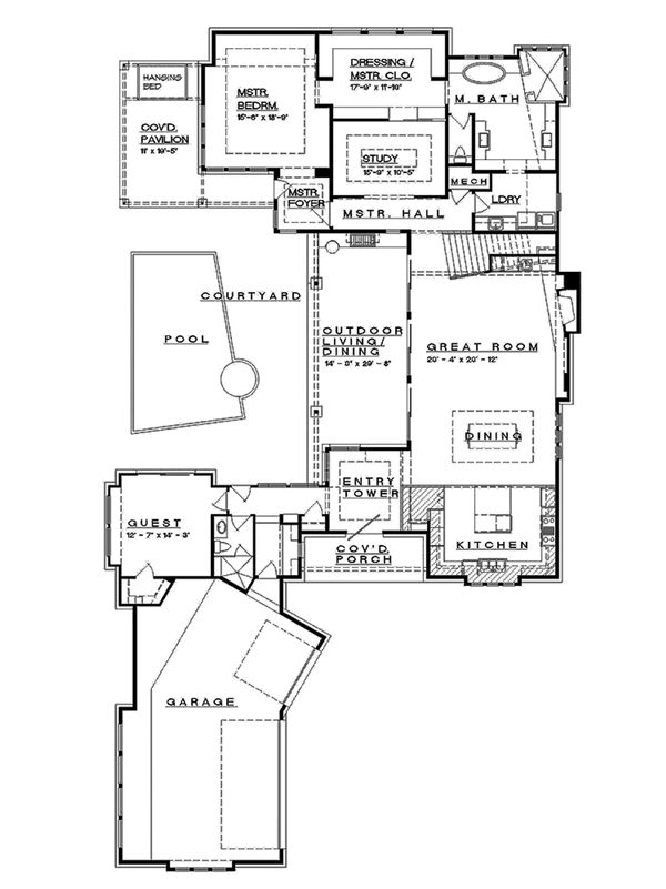Architectural House Design - Contemporary Floor Plan - Main Floor Plan #935-5