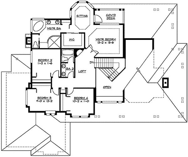 House Blueprint - Craftsman Floor Plan - Upper Floor Plan #132-121