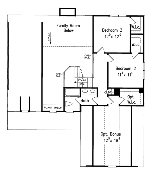 Colonial Floor Plan - Upper Floor Plan #927-799