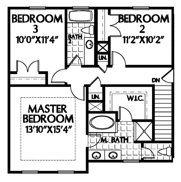 Dream House Plan - Country Floor Plan - Upper Floor Plan #999-64
