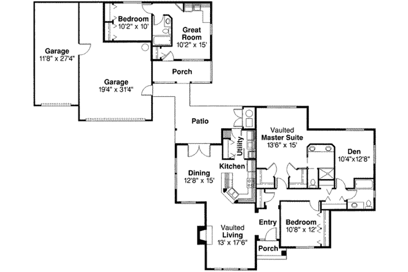Dream House Plan - Floor Plan - Main Floor for Traditional House Plan #124-353 - 3 bed, 3 bath