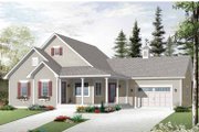 Country Style House Plan - 2 Beds 1 Baths 1289 Sq/Ft Plan #23-2518 