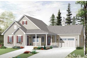 Exterior - Front Elevation 3 for Country House Plan #23-2518 - 2 bed, 1 bath