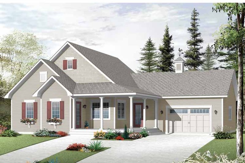 Home Plan - Exterior - Front Elevation 3 for Country House Plan #23-2518 - 2 bed, 1 bath