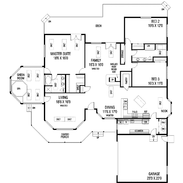 Home Plan - Traditional Floor Plan - Main Floor Plan #60-492