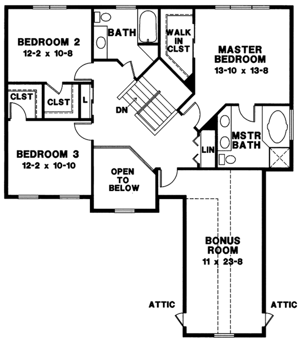 Dream House Plan - Country Floor Plan - Upper Floor Plan #966-41