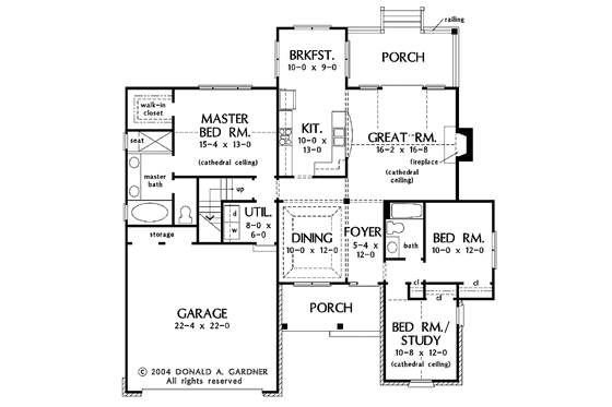 Floor Plan - Main Floor for Ranch House Plan #929-734 - 3 bed, 2 bath