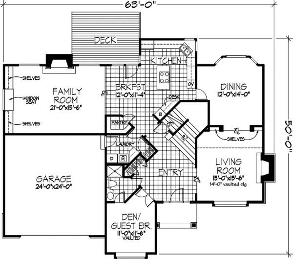 House Plan Design - European Floor Plan - Main Floor Plan #320-1125