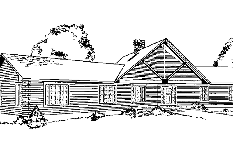 Architectural House Design - Log Exterior - Front Elevation Plan #964-16
