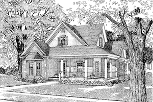 Exterior - Front Elevation 3 for Country House Plan #17-2703 - 3 bed, 2 bath