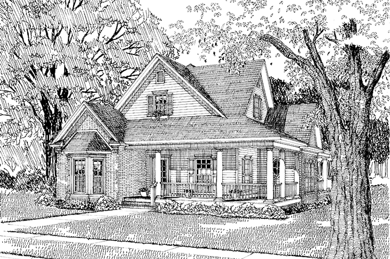 Dream House Plan - Exterior - Front Elevation 3 for Country House Plan #17-2703 - 3 bed, 2 bath