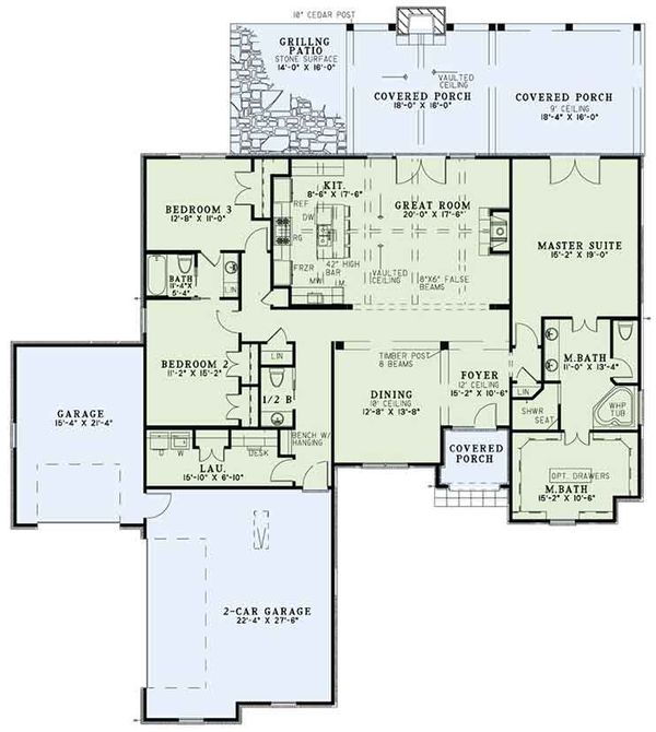 Home Plan - European Floor Plan - Main Floor Plan #17-3389