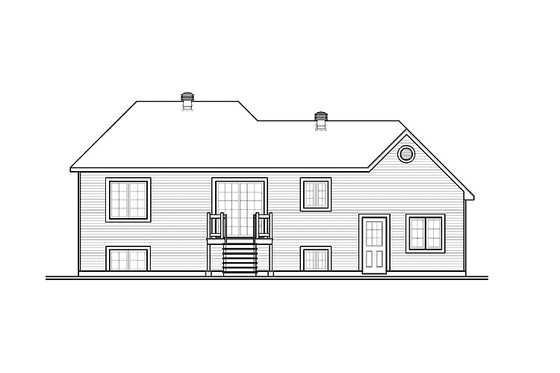 Exterior - Rear Elevation for Traditional House Plan #23-2402 - 2 bed, 1 bath