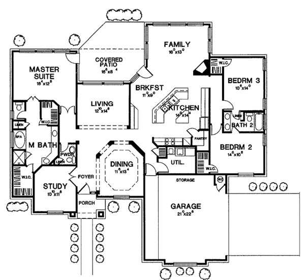 House Design - Ranch Floor Plan - Main Floor Plan #472-164