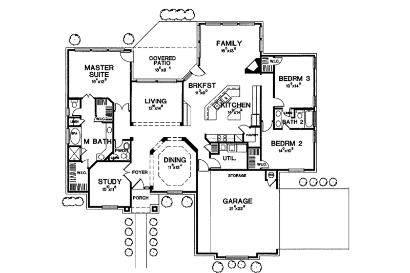 Home Plan - Floor Plan - Main Floor for Ranch House Plan #472-164 - 3 bed, 2.5 bath