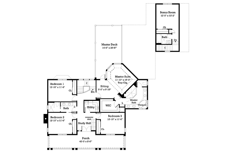 Home Plan - Floor Plan - Upper Floor for Classical House Plan #930-219 - 4 bed, 2.5 bath