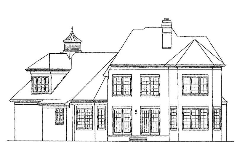 Architectural House Design - Exterior - Rear Elevation for Traditional House Plan #453-288 - 4 bed, 3.5 bath
