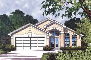 Home Plan - Mediterranean Exterior - Front Elevation Plan #417-586
