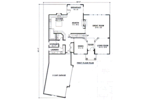 Floor Plan - Main Floor for European House Plan #67-178 - 4 bed, 4 bath