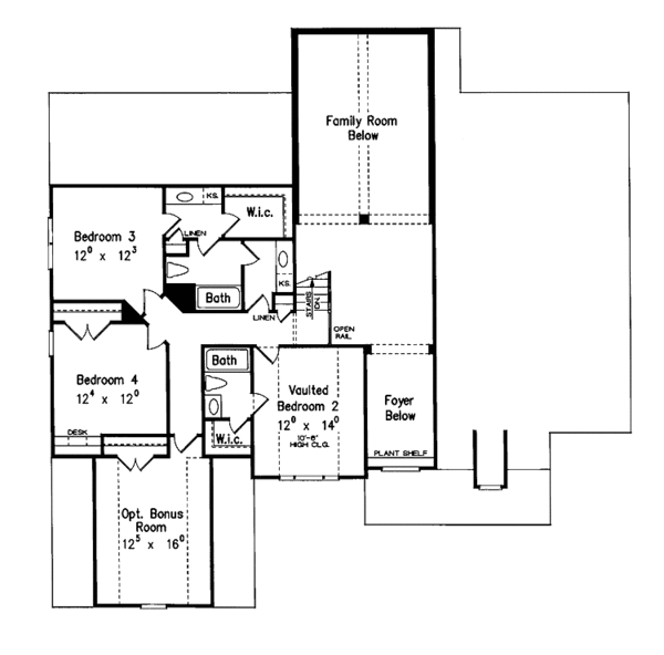 Home Plan - Traditional Floor Plan - Upper Floor Plan #927-716