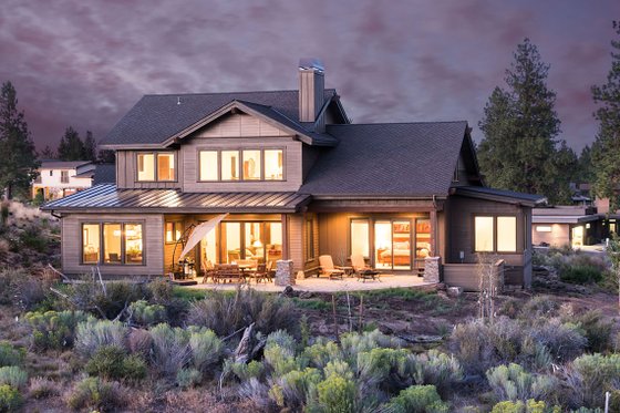 Exterior - Rear Elevation for Craftsman House Plan #895-50 - 4 bed, 3.5 bath