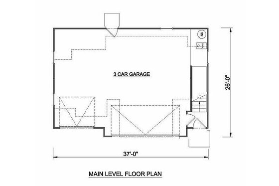 Floor Plan - Lower Floor for Tudor House Plan #116-227 - 1 bed, 1 bath