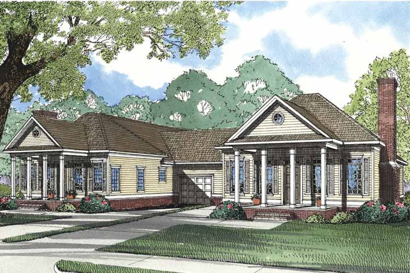 Home Plan - Exterior - Front Elevation 3 for Classical House Plan #17-3142 - 6 bed, 4 bath