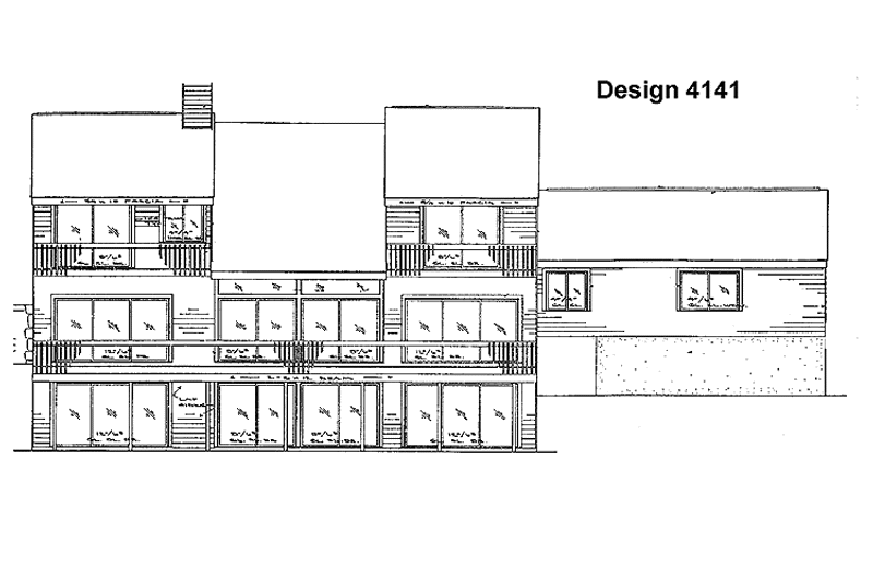 Dream House Plan - Exterior - Rear Elevation for Contemporary House Plan #72-1058 - 5 bed, 4.5 bath