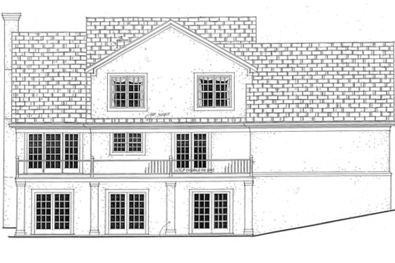 Exterior - Rear Elevation for Traditional House Plan #322-128 - 3 bed, 2.5 bath