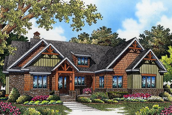 Exterior - Front Elevation 4 for Craftsman House Plan #929-999 - 3 bed, 2 bath
