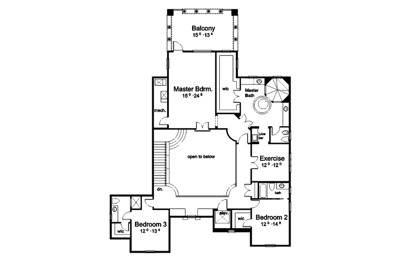 Dream House Plan - Floor Plan - Upper Floor for Mediterranean House Plan #1039-1 - 5 bed, 6 bath