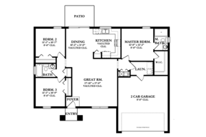 Floor Plan - Main Floor for Mediterranean House Plan #1058-33 - 3 bed, 2 bath