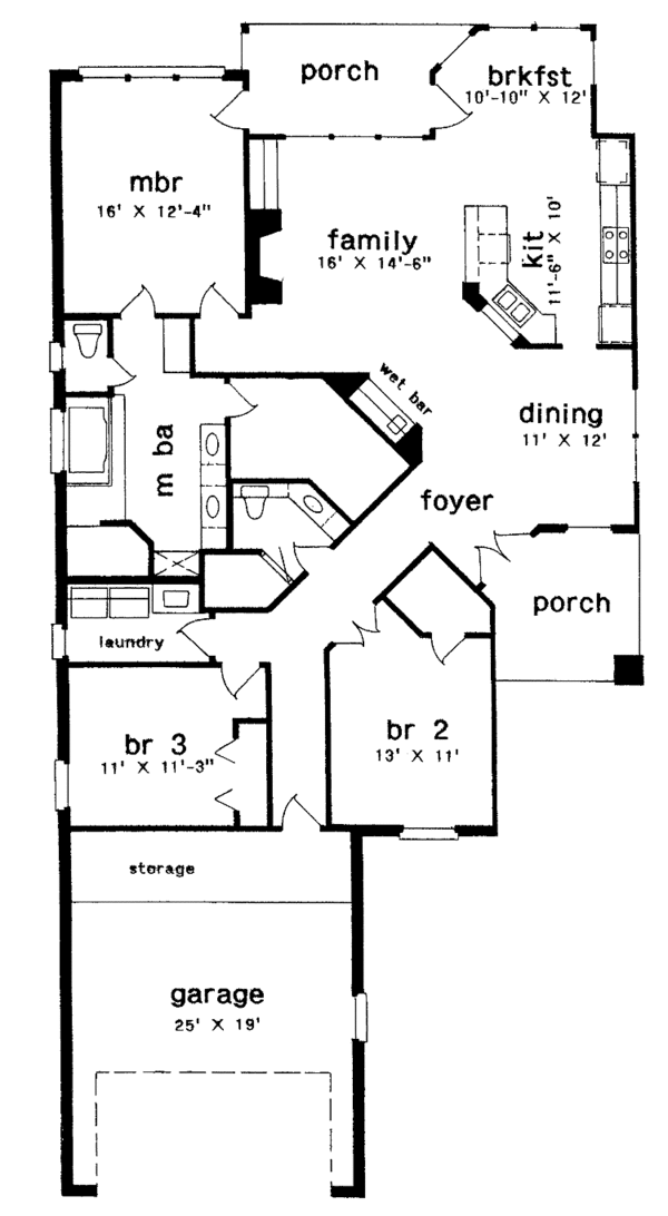 Architectural House Design - Country Floor Plan - Main Floor Plan #301-143