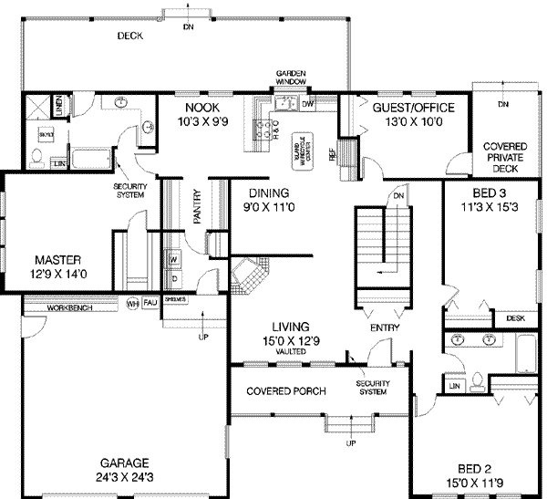 Architectural House Design - Traditional Floor Plan - Main Floor Plan #60-274