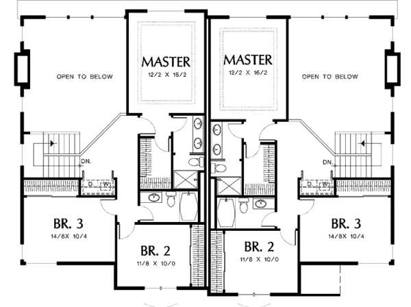 Country Floor Plan - Upper Floor Plan #48-820