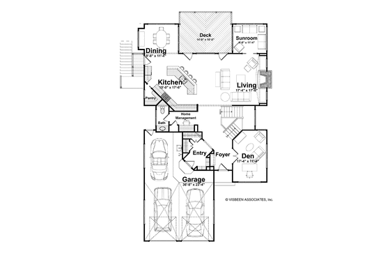Floor Plan - Main Floor for Prairie House Plan #928-226 - 3 bed, 2.5 bath