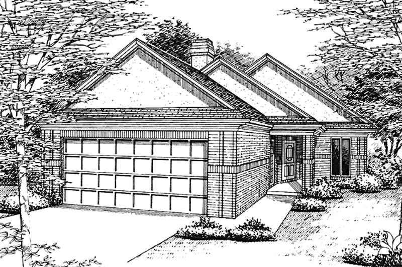 Architectural House Design - Traditional Exterior - Front Elevation Plan #45-521