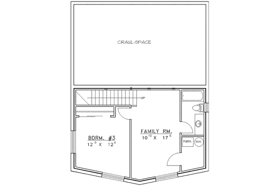 Floor Plan - Lower Floor for Log House Plan #117-119 - 3 bed, 3 bath