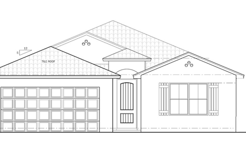 Dream House Plan - Exterior - Front Elevation 4 for Mediterranean House Plan #1058-56 - 4 bed, 2 bath