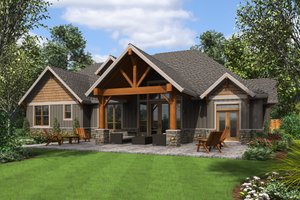 Exterior - Rear Elevation for Craftsman House Plan #48-681 - 4 bed, 4 bath
