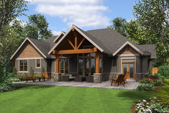 Exterior - Rear Elevation for Craftsman House Plan #48-681 - 4 bed, 4 bath
